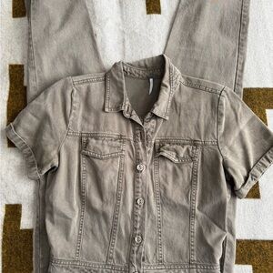 Olive Button-Up Jumpsuit